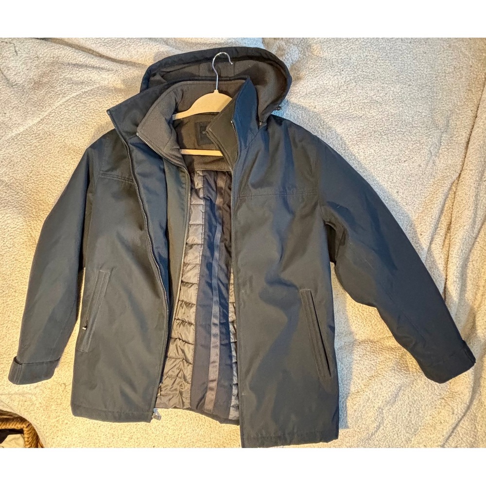 Weatherproof Mens Navy Blue Hooded Full Zip Insulated Fleece Jacket L102291